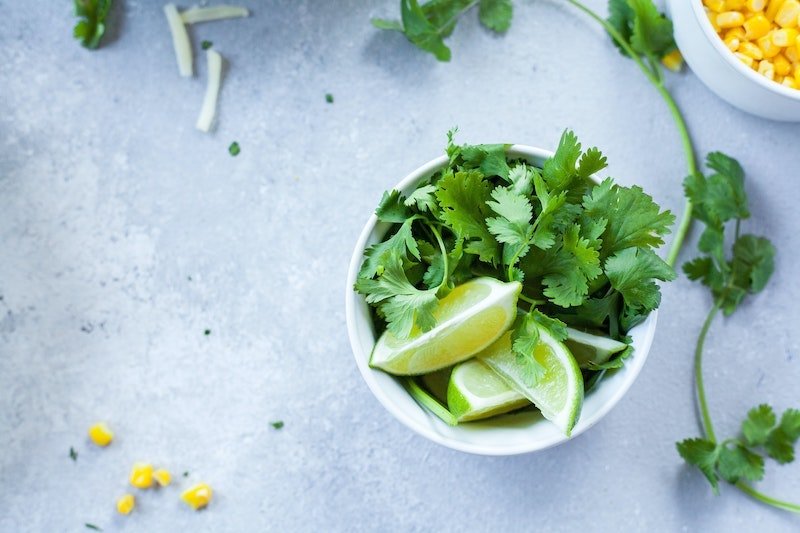 Lime and cilantro ramen topping