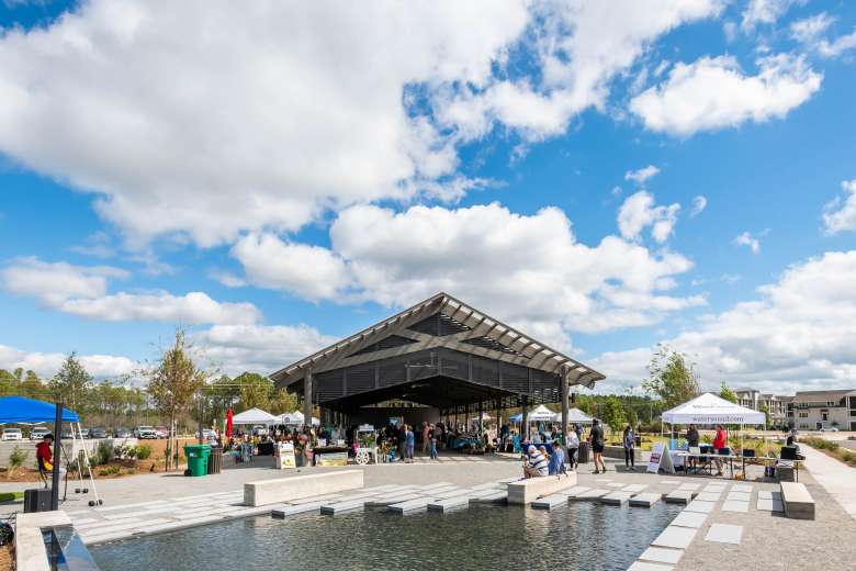 The pavilion in Watersound hosting a weekend Farmer's Market