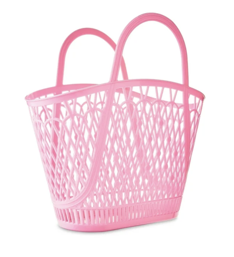 Pink jelly tote basket